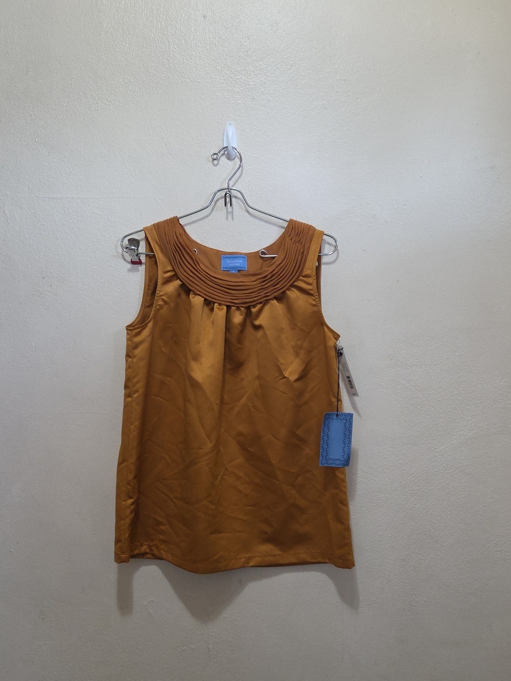 Simply Vera Vera Wang Pleated Yoke Sleeveless Camisole - Mustard